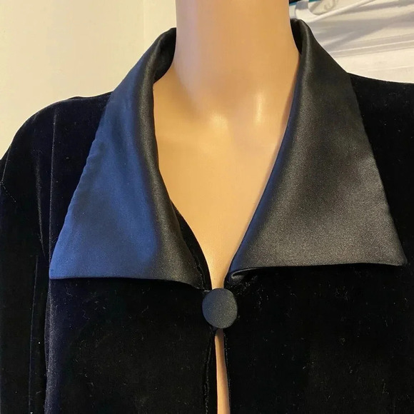 VTG Alex Evenings Lady XL BlackVelvet Cardigan Whimsigoth Witchy Grunge Hallowen - Picture 6 of 9